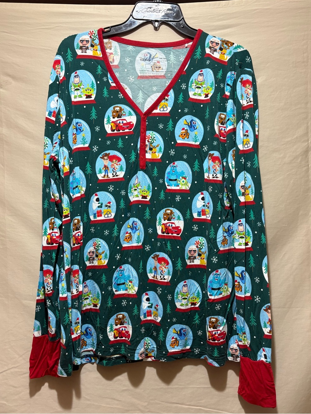 Little Sleepies Size XL Pixar Snow Globe Print Pajama Top and Pants - Picture 7 of 10